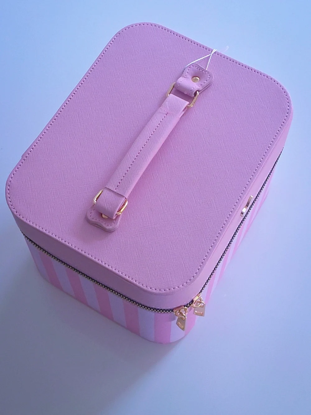 Enchante Accessories Cosmetic Case Striped Pink NWT